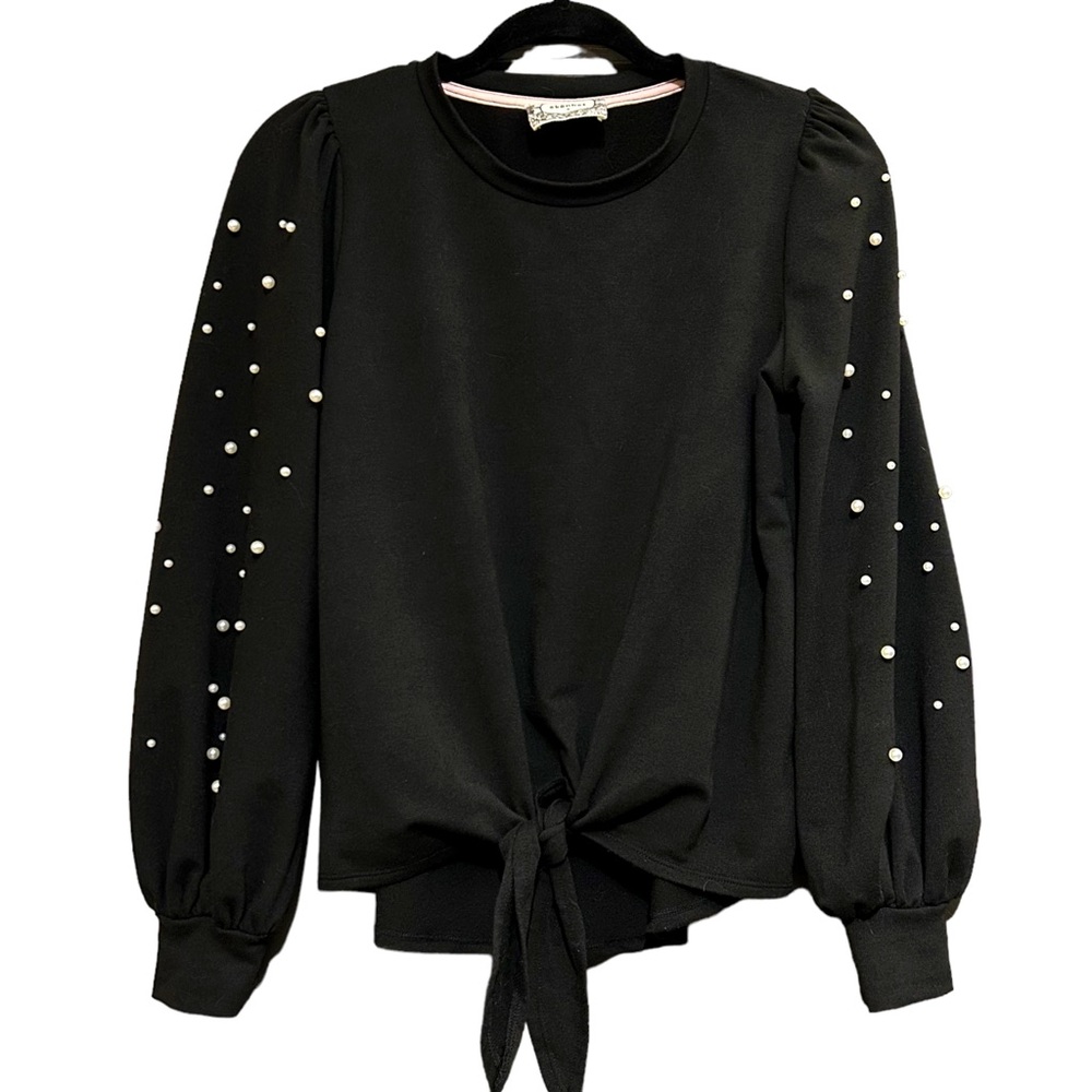 Skonhet Puff Sleeve Pearl Top